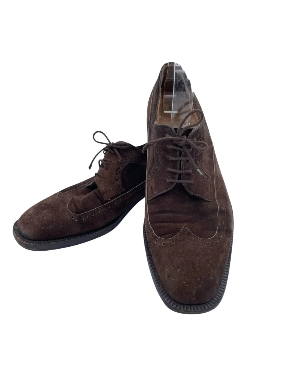 Salvatore Ferragamo Suede Oxfords 7 1/2 Brown